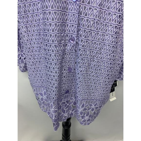 ALFRED DUNNER 2PC BLOUSE SZ 3X Sheer Lavender Pastel Feminine Cottagecore NWT - Picture 3 of 10